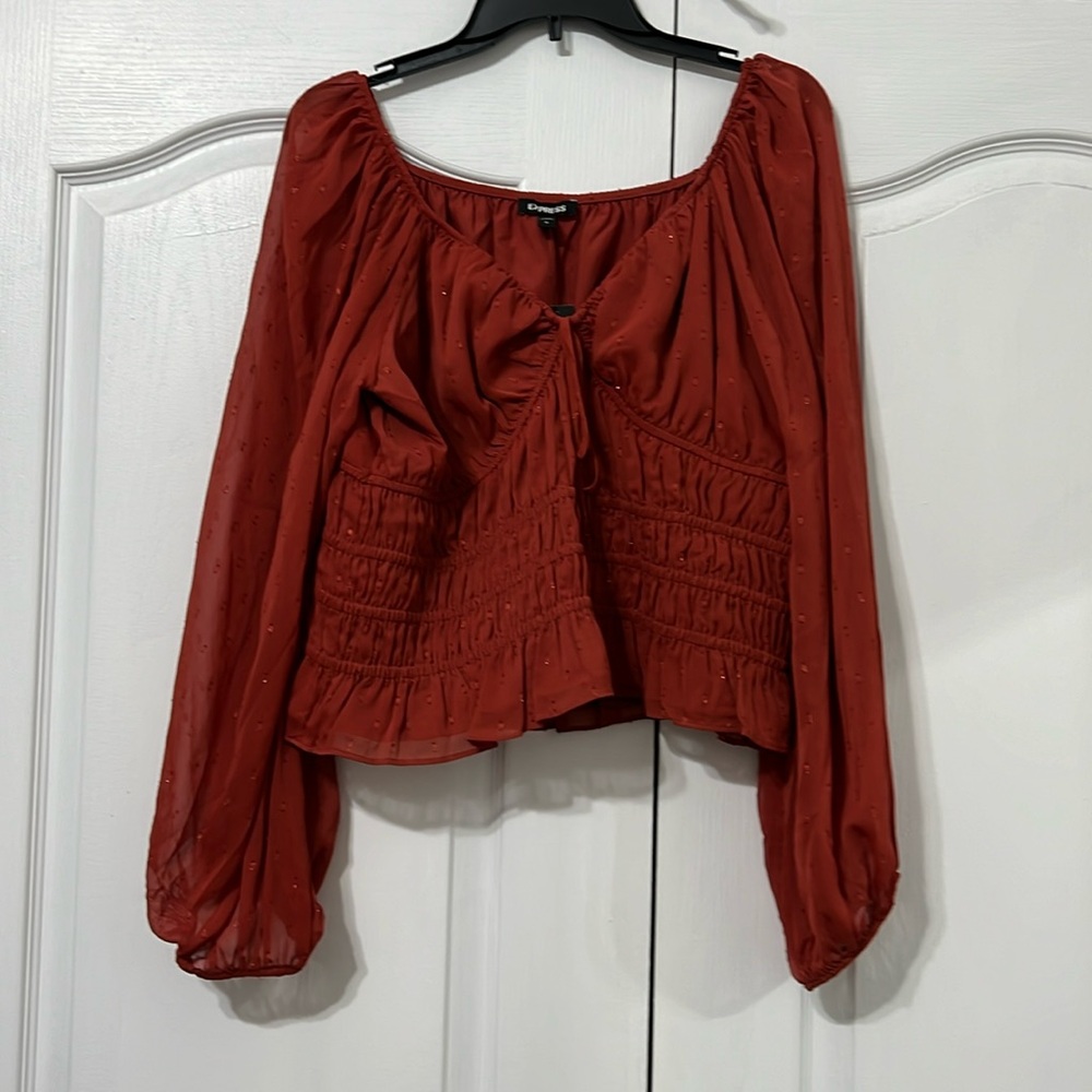 Wide-Sleeves Cropped Top